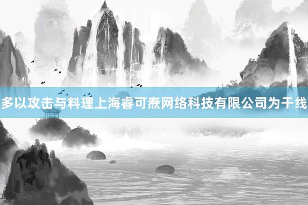 多以攻击与料理上海睿可焘网络科技有限公司为干线